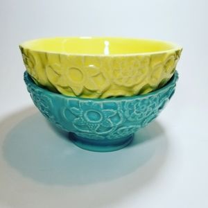 Farval Portugal Turquoise/Yellow Bowls